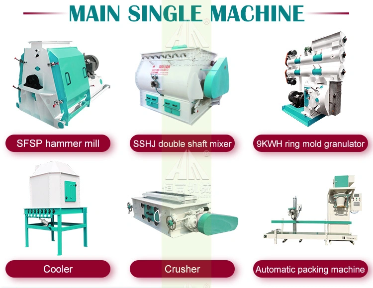 Cattle/Livestock/Chicken/Fish/Pig Feed Pellet Production Line Plant